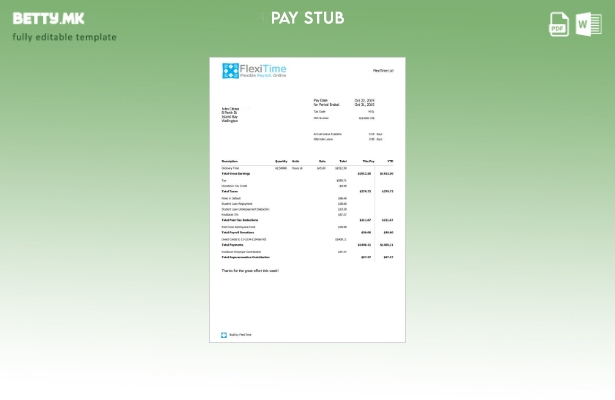 Модерен стил шаблон за платен список на Нов Зеланд Flexitime